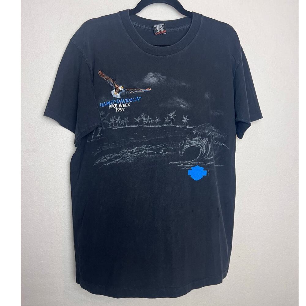 Harley Davidson Men's Daytona Beach Bike Week '97 Short Sleeve T-Shirt Size L